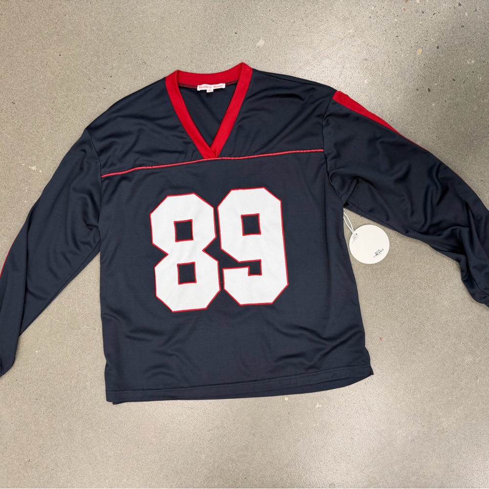 Women's Navy and Red V-Neck Jersey